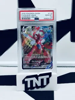 2020 Pokemon Darkness Ablaze Scizor Vmax Full Art 119/189 PSA 10 - Image 1