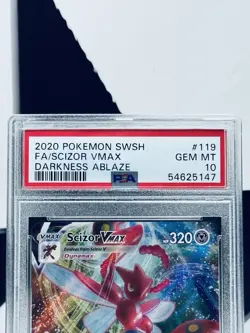 2020 Pokemon Darkness Ablaze Scizor Vmax Full Art 119/189 PSA 10 - Image 2