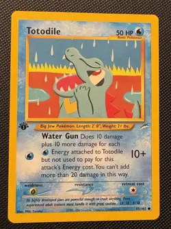 Pokemon TCG Totodile Neo Genesis 1st Edition Common 85/105 - Image 1