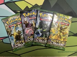 4x Pokemon XY Fates Collide Booster Packs Complete Art Set Sealed Brand New - Image 1