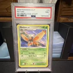 The Pokemon Company Mothim 42/100 Diamond & Pearl Prerelease Staff PSA 9 EN - Image 1