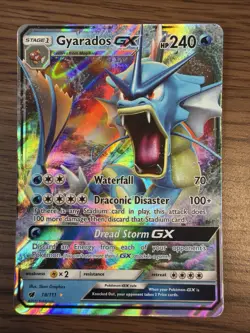 Pokemon Gyarados GX Ultra Rare Holo 18/111 Crimson Invasion HP240 EN 2017 - Image 1