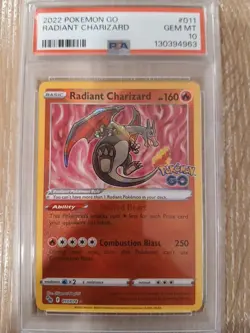 2022 POKEMON GO #011 RADIANT CHARIZARD PSA 10 - Image 1