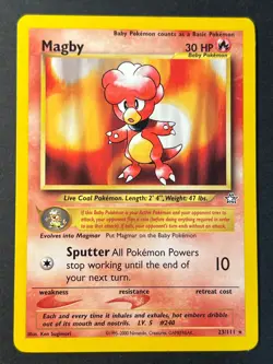 Magby 23/111 Neo Genesis Rare - WOTC - Pokemon Card B Near Mint - - Image 1