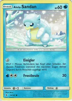 Pokemon Card Trading Card Hour of the Guardian No. 19/145 Alola-Sandan German - Image 1