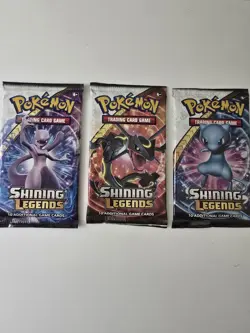Shining Legends Pokemon Booster Packs 3× Total Packs Mew & Mewtwo, Rayquaza Art! - Image 1