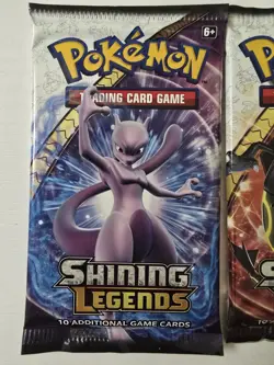 Shining Legends Pokemon Booster Packs 3× Total Packs Mew & Mewtwo, Rayquaza Art! - Image 2