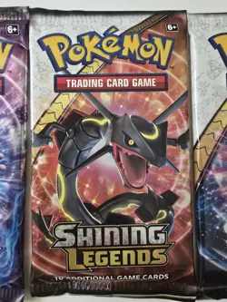 Shining Legends Pokemon Booster Packs 3× Total Packs Mew & Mewtwo, Rayquaza Art! - Image 3