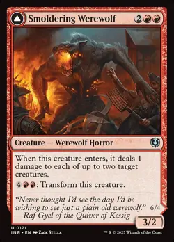 NM Foil Smoldering Werewolf, MTG, Innistrad Remastered, Magic the Gathering, 171 - Image 1