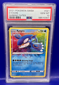 2021 Pokemon SWSH Shining Fates #021 Kyogre Amazing Rare Holo PSA 10 Gem Mint - Image 3