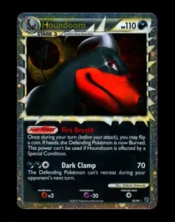 2010 Pokemon HOUNDOOM PRIME Undaunted Set HOLO Ultra Rare HGSS Series Card 82/90 - Image 1