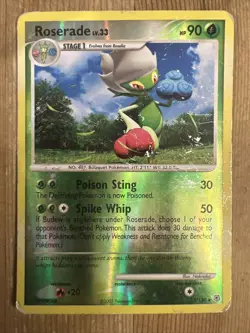 Pokemon TCG Roserade Diamond & Pearl 13/130 Reverse Holo Holo Rare DMG - Image 1