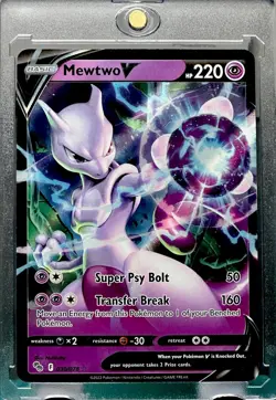 MEWTWO RARE HOLO POKEMON CARD TCG TRADING CARD GAME FOIL PSYCHIC￼ - Image 3