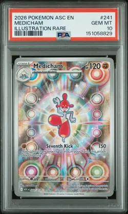 PSA 10 Medicham IR 241/217 Pokemon Ascended Heroes Illustration Rare GEM MT - Image 1