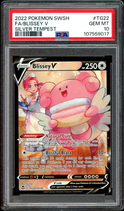 Blissey V TG22/TG30 Trainer Gallery Holo Pokemon 2022 Silver Tempest PSA 10 - Image 1