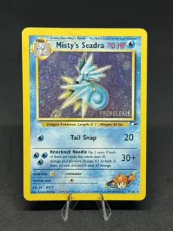 Pokemon TCG Misty's Seadra Prerelease Holo Card 9/132 Promo - Image 1