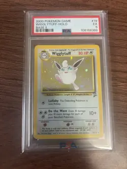 2000 Pokemon Game Base Set 2 WIGGLYTUFF Holo Foil #19 PSA 5 - Image 1