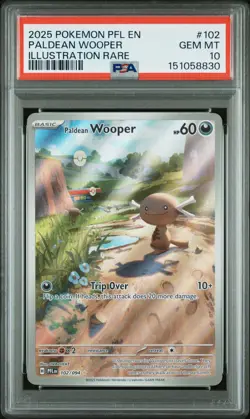 Paldean Wooper IR 102/094 Pokemon Phantasmal Flames Illustration Rare PSA 10 - Image 1