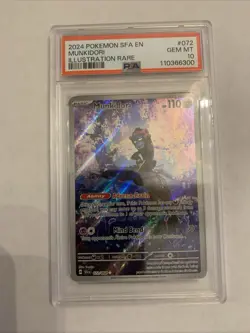 2024 POKEMON SFA EN-SHROUDED FABLE 072 MUNKIDORI ILLUSTRATION RARE PSA 10 - Image 1
