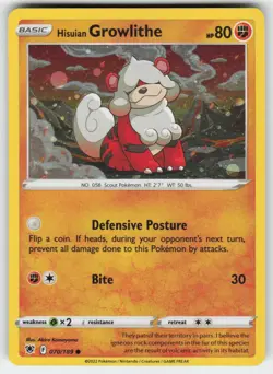 Hisuian Growlithe (Cosmos Holo) 70/189 Holo Promo Deck Exclusives Pokemon NM - Image 1