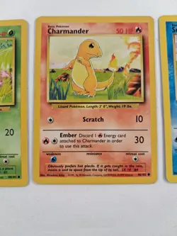 Pokemon Base Set Starters - Bulbasaur Charmander Squirtle - Exact Cards! - Image 3