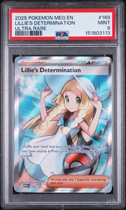 2025 POKEMON MEG EN-MEGA EVOLUTION ULTRA RARE #169 LILLIE'S DETERMINATION PSA 9 - Image 1