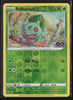 Bulbasaur 001/078 Common Pokemon GO Pokemon Reverse Holo Near Mint - Image 1