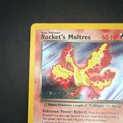 Pokemon TCG Rocket's Moltres 12/132 Gym Heroes Holo Rare 60 HP 2000 English - Image 2