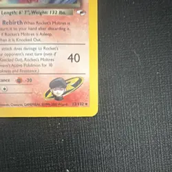 Pokemon TCG Rocket's Moltres 12/132 Gym Heroes Holo Rare 60 HP 2000 English - Image 4
