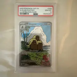 PSA 10 GEM MT Alolan Dugtrio 208/191 Illustration Rare Pokemon Surging Sparks - Image 1