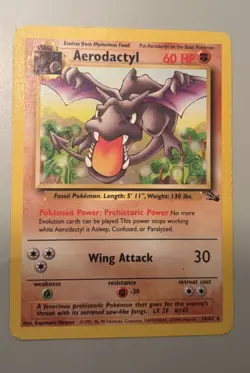 Pokemon TCG Aerodactyl 16/62 Fossil Rare Unlimited Regular EN - Image 1