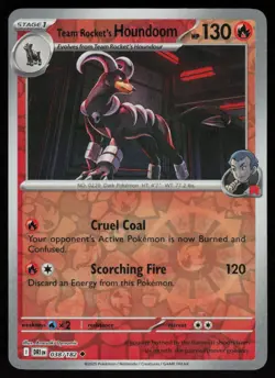 Team Rocket's Houndoom 038/182 Uncommon Destined Rivals Pokemon Reverse Holo NM - Image 1