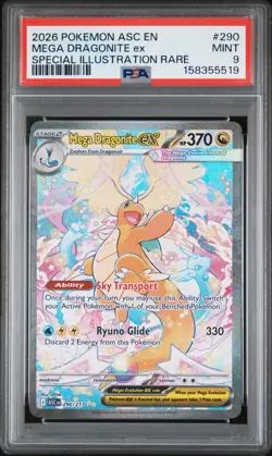 2026 POKEMON ASC EN-ASCENDED HEROES #290 MEGA DRAGONITE EX PSA 9 - Image 1