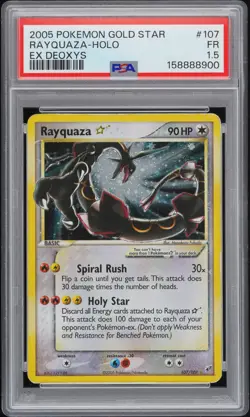2005 POKEMON GOLD STAR RAYQUAZA-HOLO EX DEOXYS PSA 1.5 Pop 14 - Image 1