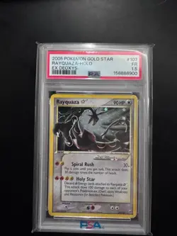 2005 POKEMON GOLD STAR RAYQUAZA-HOLO EX DEOXYS PSA 1.5 Pop 14 - Image 3