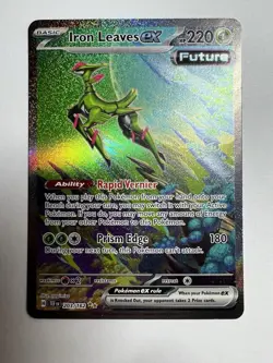 Pokemon TCG Iron Leaves EX Scarlet & Violet Temporal Forces 203/162 - Image 1