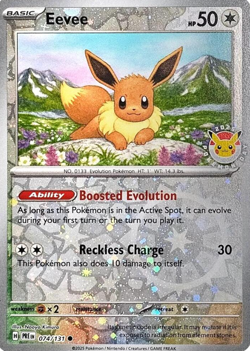 1X NM Eevee - 074/131 - Reverse Cosmos Holo - Pokemon Day 2025 Promo - Image 1