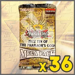 YuGiOh 2022 TIN OF THE PHARAOH’S GODS DISPLAY CASE 36 *PACKS ONLY* FASTER SHIP?? - Image 1