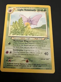 Light Venomoth 53/105 Neo Destiny Unlimited 2002 Pokemon Card Uncommon NM - Image 1