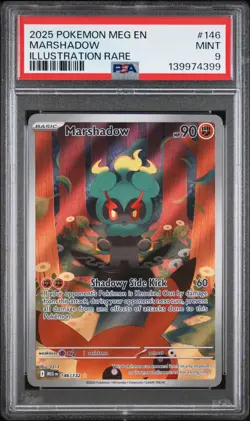 Pokemon TCG Marshadow 146/132 Mega Evolution Illustration Rare PSA 9 - Image 1
