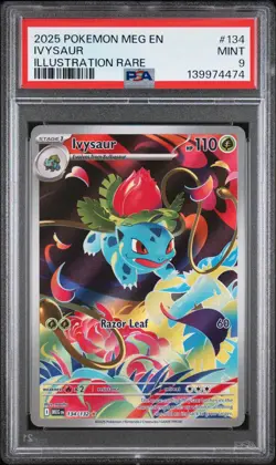 Pokemon TCG Ivysaur 134/132 Mega Evolution Illustration Rare PSA 9 - Image 1