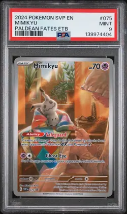 Pokemon TCG Mimikyu 075 Paldean Fates Promo PSA 9 - Image 1
