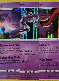 Full Holo Bleed Lot Of 3 Error Mewtwo Gengar Rare Pokemon TCG ✨ Trick Or Trade - Image 1