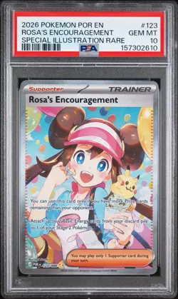 2026 POKEMON POR EN-PERFECT ORDER #123 ROSA'S ENCOURAGEMENT PSA 10 - Image 1