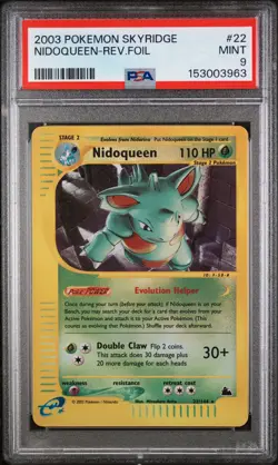 2003 POKEMON SKYRIDGE #22 NIDOQUEEN-REVERSE FOIL PSA 9 - Image 1