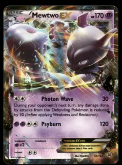 Mewtwo EX 61/162 Holo EX Rare BREAKthrough Pokemon Holo Heavily Played - Image 1