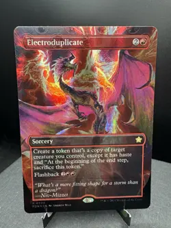 MTG Foundations Electroduplicate Borderless Mana Foil NM! - Image 1