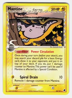 Mantine (Delta Species) Dragon Frontiers #20/101 LP Pokemon TCG Rare - Image 1