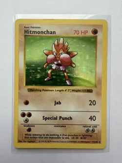 Pokemon Hitmonchan 7/102 Shadowless Holo Rare Base Set - Image 1