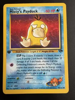 Wizards of the Coast Gym Challenge Misty's Psyduck 1st ED 90/132 EN 60 HP - Image 1